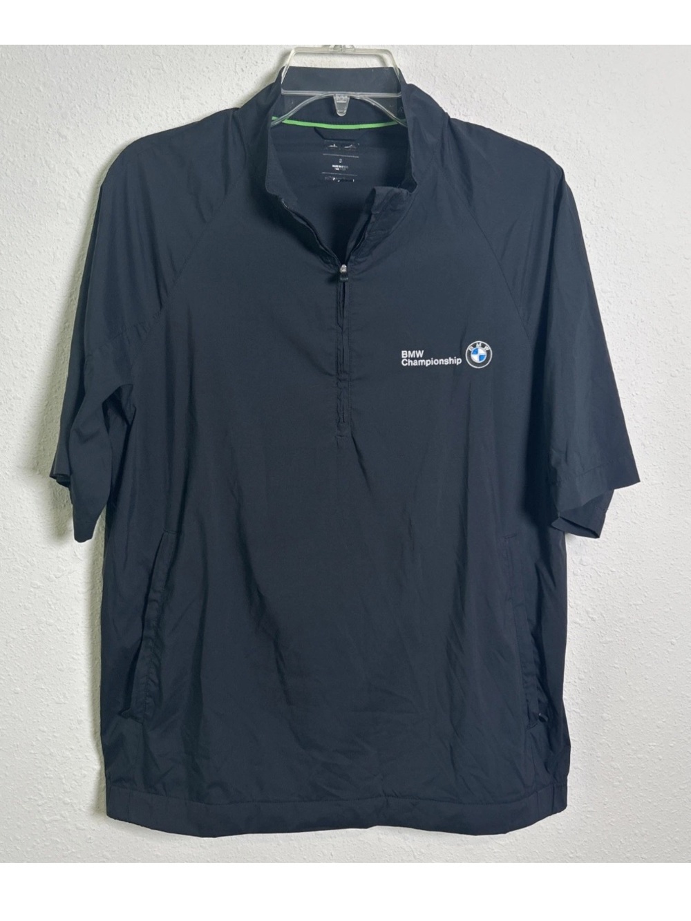 Adidas BMW Championship Short Sleeve 1/4 Windbreaker Black Embroidered Men’s Sm